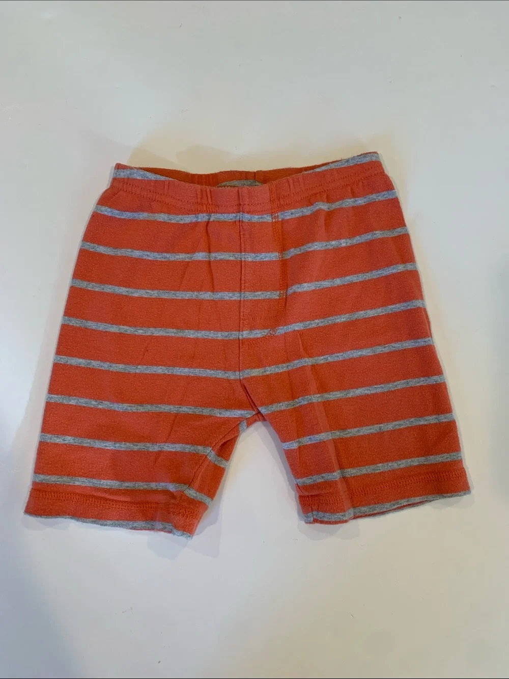 Carter's Simple Joys Bots 4T Coral and Gray Striped Cotton Knit Pajama Shorts